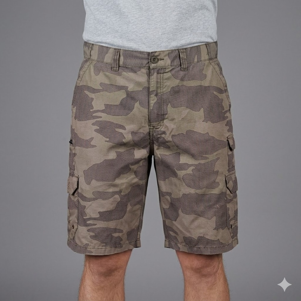 Denali Camo Cargo Shorts Ripstop Trail Hiking Gorpcore Men's 38‎ Forest Il Camo